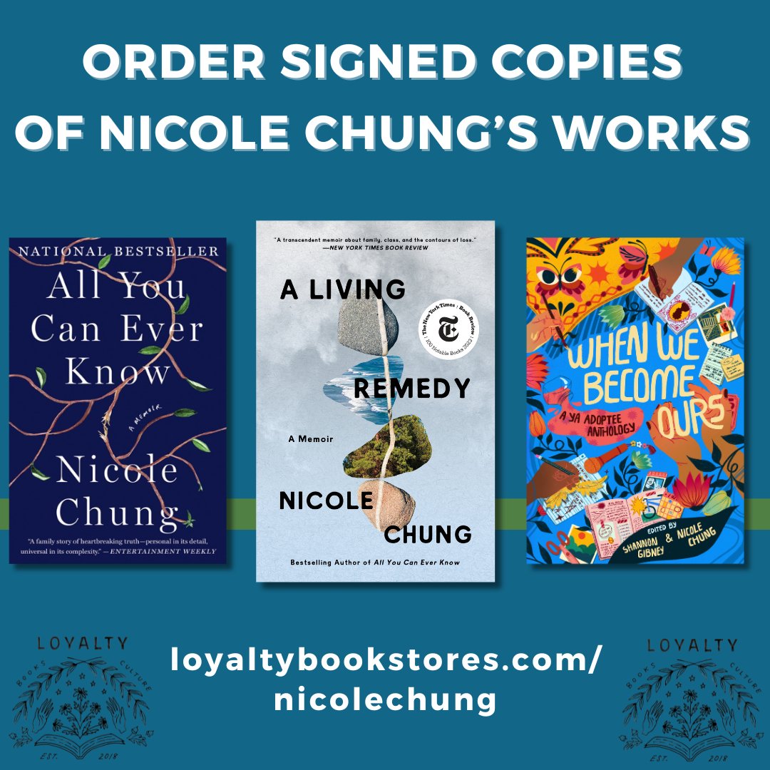 nicolesjchung's tweet image. hi friends ❤️ If you’re ever looking for signed & personalized copies of my books, you can always order from @Loyaltybooks—just include the name/inscription you’d like in the Order Comments section, and then I’ll sign and Loyalty will ship the books to you loyaltybookstores.com/nicolechung