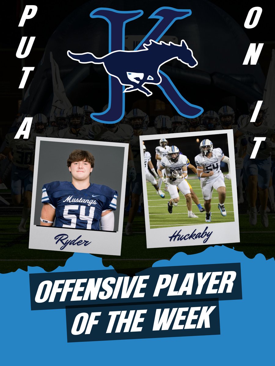 Congratulations to the Week 7 Offensive Big of the week Ryder Huckaby!  #SWFA #HWPO #Believe #KingwoodALLIN #BTA #NoExcuses
