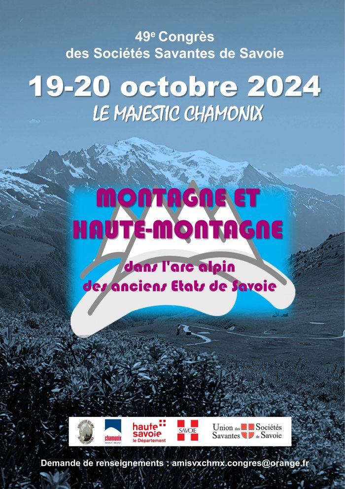 📢 𝐀𝐠𝐞𝐧𝐝𝐚 | Ce week-end, les 19 et 20 octobre, le 49ᵉ Congrès de l’Union des Sociétés Savantes de Savoie se tient à Chamonix. Toutes les personnes intéressées par la culture savoyarde, l'histoire et la vie en montagne sont les bienvenues ! 💁‍♂️

langue-savoyarde.com/49%e1%b5%89-co…