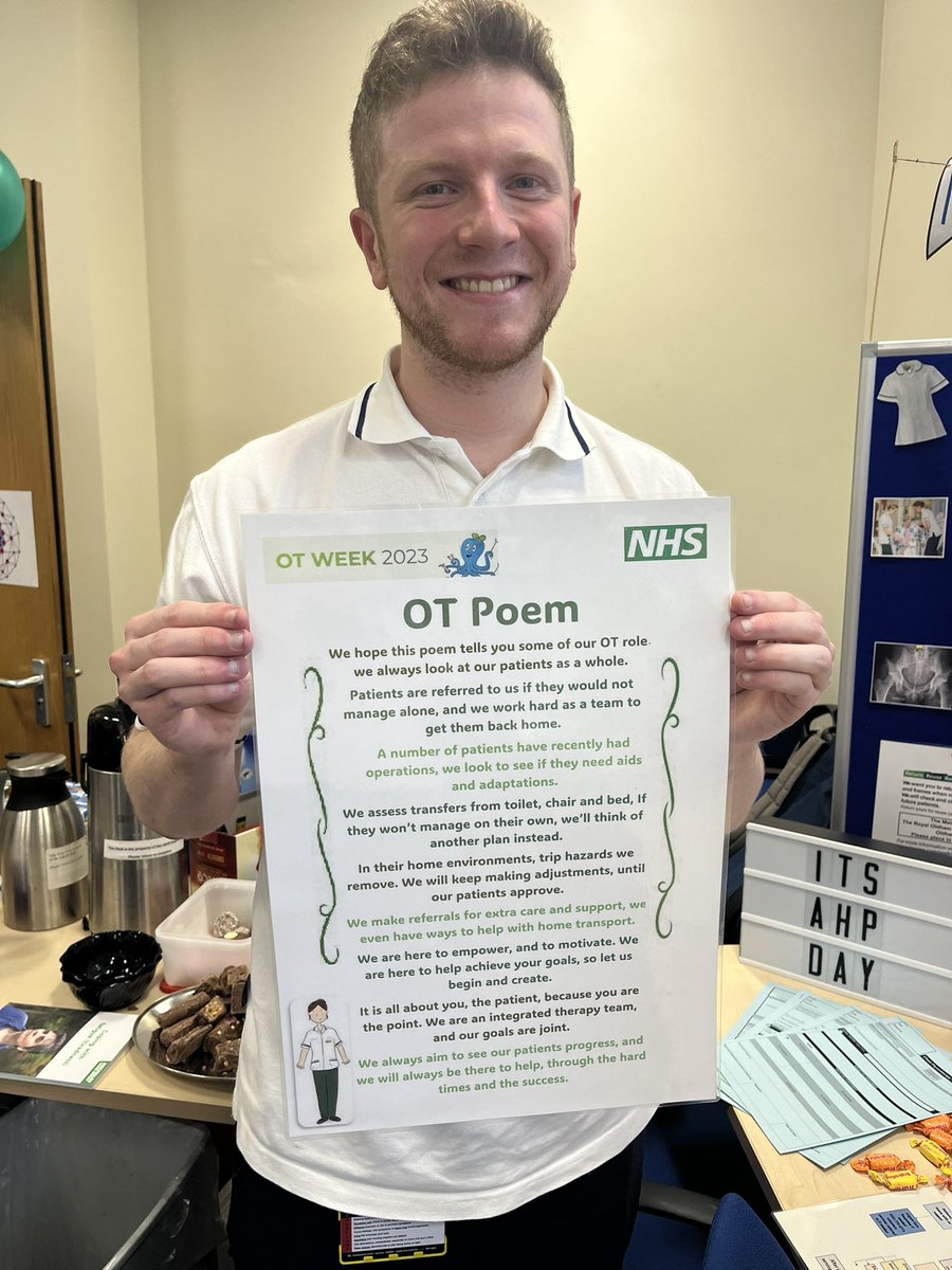 OCODietitians's tweet photo. Are you looking to train &amp; work in an allied health career? learn about our NCA AHP teams and the expert skills each team has
#Celebrating AHP day in room F16 education centre, Oldham 
Hospital ….
@OldhamCO_NHS @NCACareersNHS @NcaPef @VictoriaDicken4 @Paula_Baker1 @kaymiller72 https://t.co/mx5SQtt2my