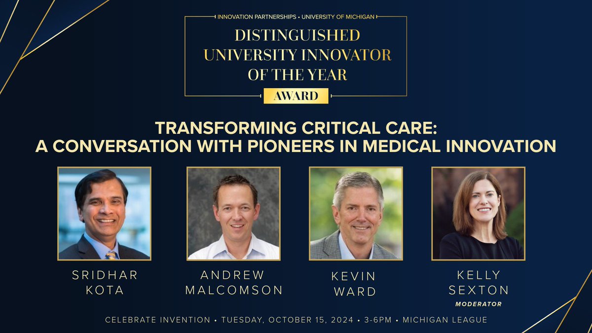 Weil Institute for Critical Care Research (@umichweil) on Twitter photo Don’t miss the panel discussion, “Transforming Critical Care: A Conversation with Pioneers in Medical Innovation,” during Celebrate Invention! The panel will feature Dr. Kevin Ward alongside other prominent innovators from <a href="/UMich/">University of Michigan</a> and beyond! myumi.ch/RmdzD Don’t miss the panel discussion, “Transforming Critical Care: A Conversation with Pioneers in Medical Innovation,” during Celebrate Invention! The panel will feature Dr. Kevin Ward alongside other prominent innovators from <a href="/UMich/">University of Michigan</a> and beyond! myumi.ch/RmdzD