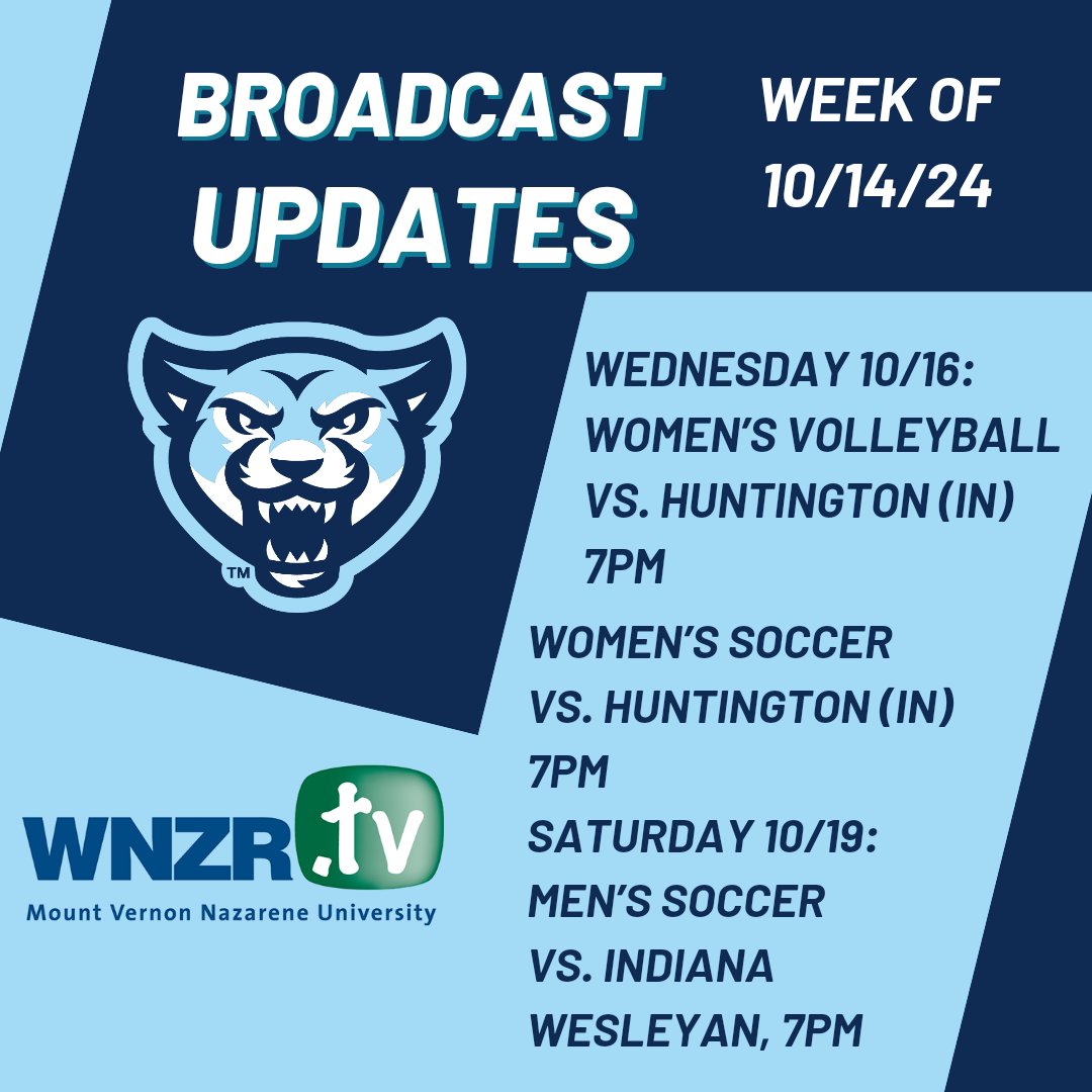 Voice of the Cougars (@wnzr_sports) on Twitter photo Rolling through October with three home <a href="/Crossroads_NAIA/">Crossroads League</a> showdowns! Watch live or come support your <a href="/MVNU_Cougars/">MVNU Athletics</a> <a href="/WNZR_FM/">WNZR 90.9 FM</a> <a href="/MVNUViewer/">The Lakeholm Viewer</a> ⚽🏐 Rolling through October with three home <a href="/Crossroads_NAIA/">Crossroads League</a> showdowns! Watch live or come support your <a href="/MVNU_Cougars/">MVNU Athletics</a> <a href="/WNZR_FM/">WNZR 90.9 FM</a> <a href="/MVNUViewer/">The Lakeholm Viewer</a> ⚽🏐