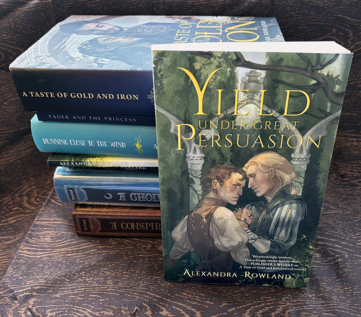 meridianriver's tweet photo. I think Yield Under Great Persuasion might be one of my favorite @_alexrowland books! definitely in my top 5 books I’ve read this year. if you like cozy fantasy, queer romance, and emotional catharsis, this just might be the book for you! https://t.co/OR91y0RUwo