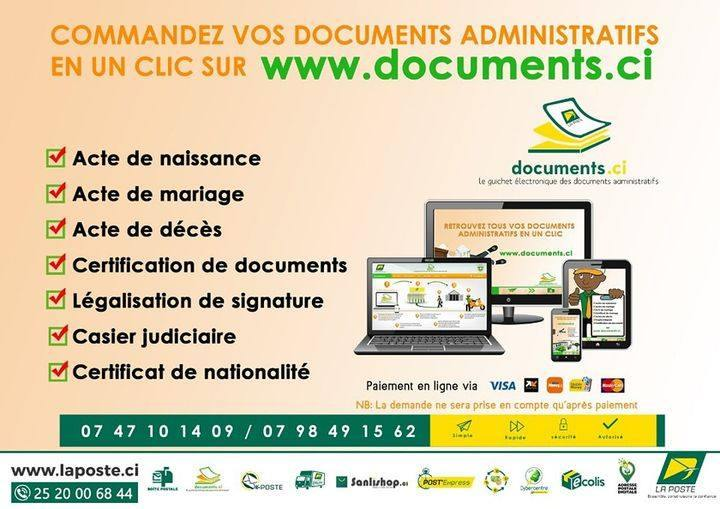 posteciv's tweet photo. Commandez vos Extraits de Naissance, Casiers Judiciaires, Certificats de Nationalité,... dans n'importe quelle agence postale ou en ligne sur https://t.co/J07rGcgpdH https://t.co/TXPRXq5g1d