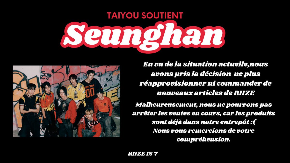 boutique_TAIYOU's tweet photo. #AlwaysWithSeunghan
#BringbackRII7E
#RII7E_or_NONE
#SEUNGHAN 
#RIIZEIS7 https://t.co/wFK4ecZZEH