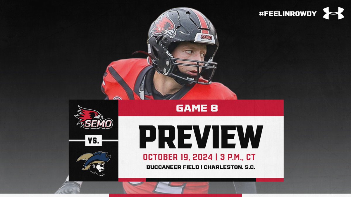 Big South-OVC leader #8 Southeast Missouri travels to the East Coast for its first meeting with Charleston Southern Saturday. Kick is set for 3 p.m., CT at Buccaneer Field.
Preview: shorturl.at/Vw9q4