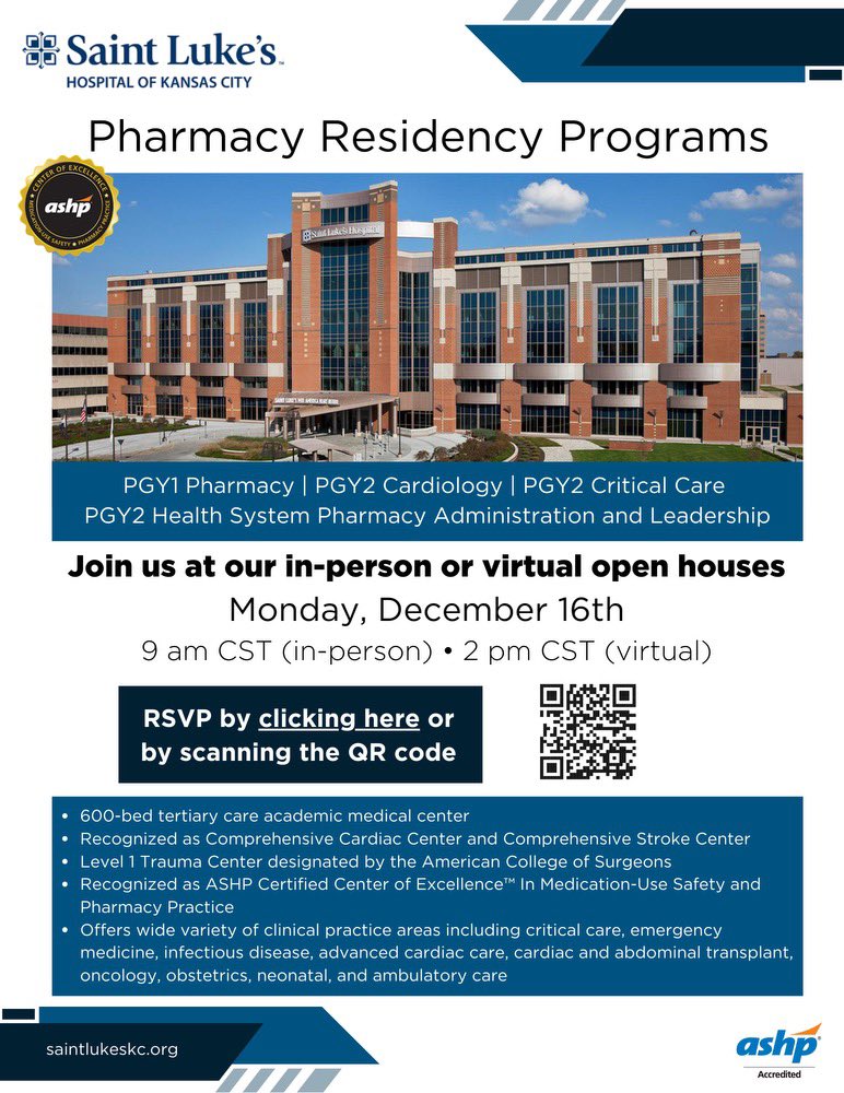 Saint Luke's Pharmacy Residency Program tweet media