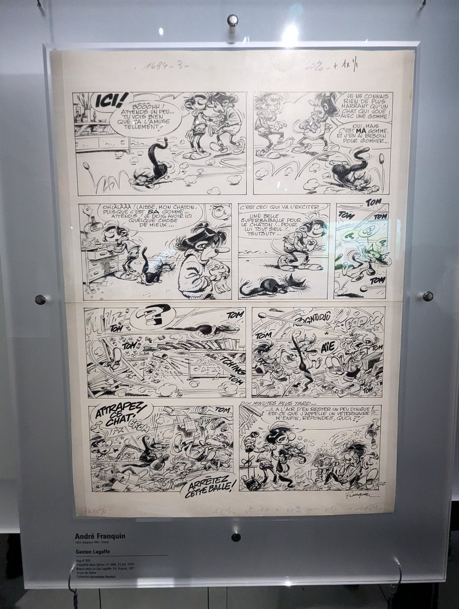 zzapback's tweet image. Franquin, om te huilen zo mooi (en grappig)! La BD à tous les étages @CentrePompidou Aanrader! #Paris #bandedessinee #laBD #Franquin #Gaston #Spirou @stripland_BENL