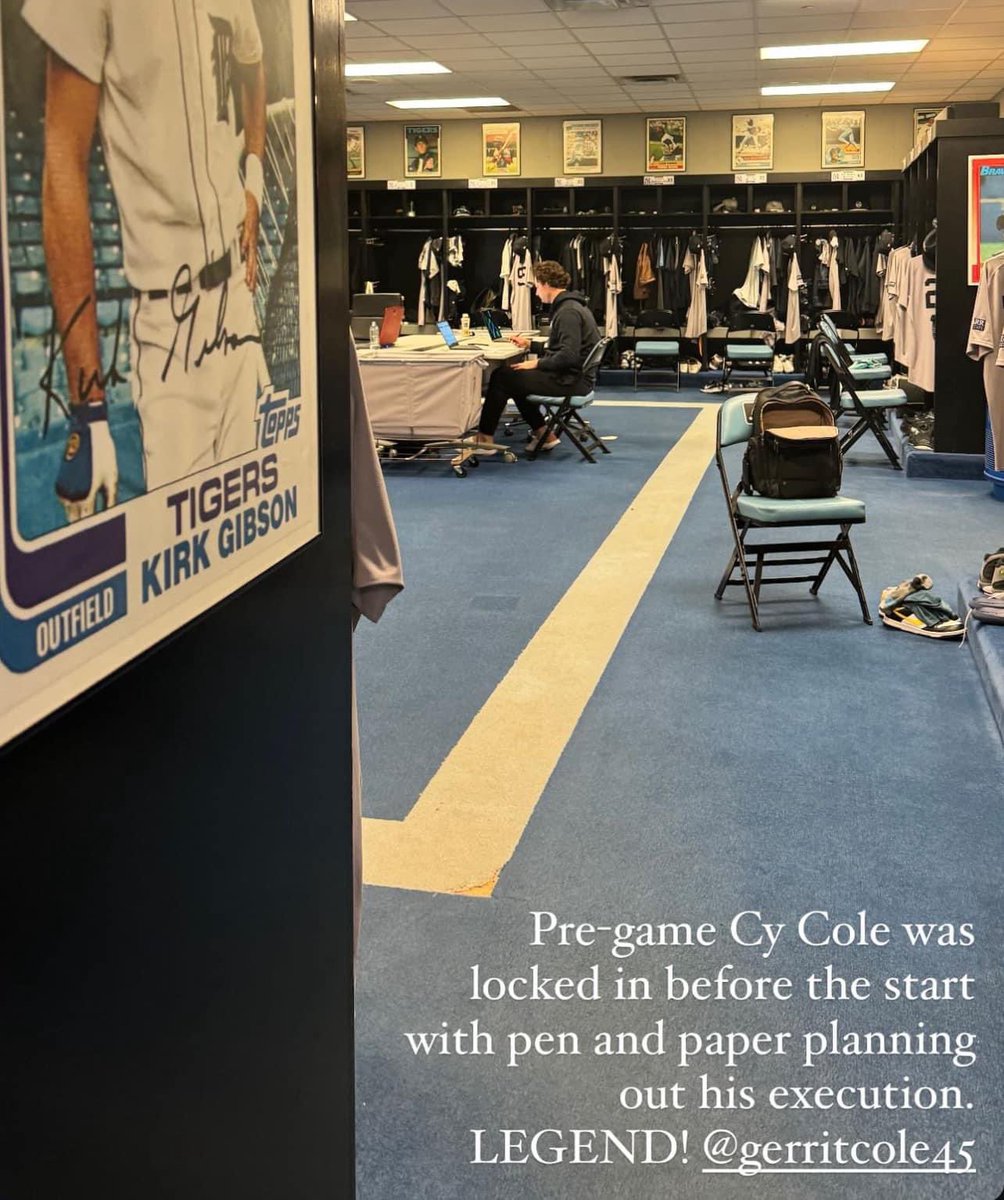 Gerrit Cole gets the ball tonight in ALCS Game 2. Here’s a behind-the-scenes look at Cole preparing hours ahead of his ALDS start in Kansas City. (📸: <a href="/STR0/">Marcus Stroman</a>)