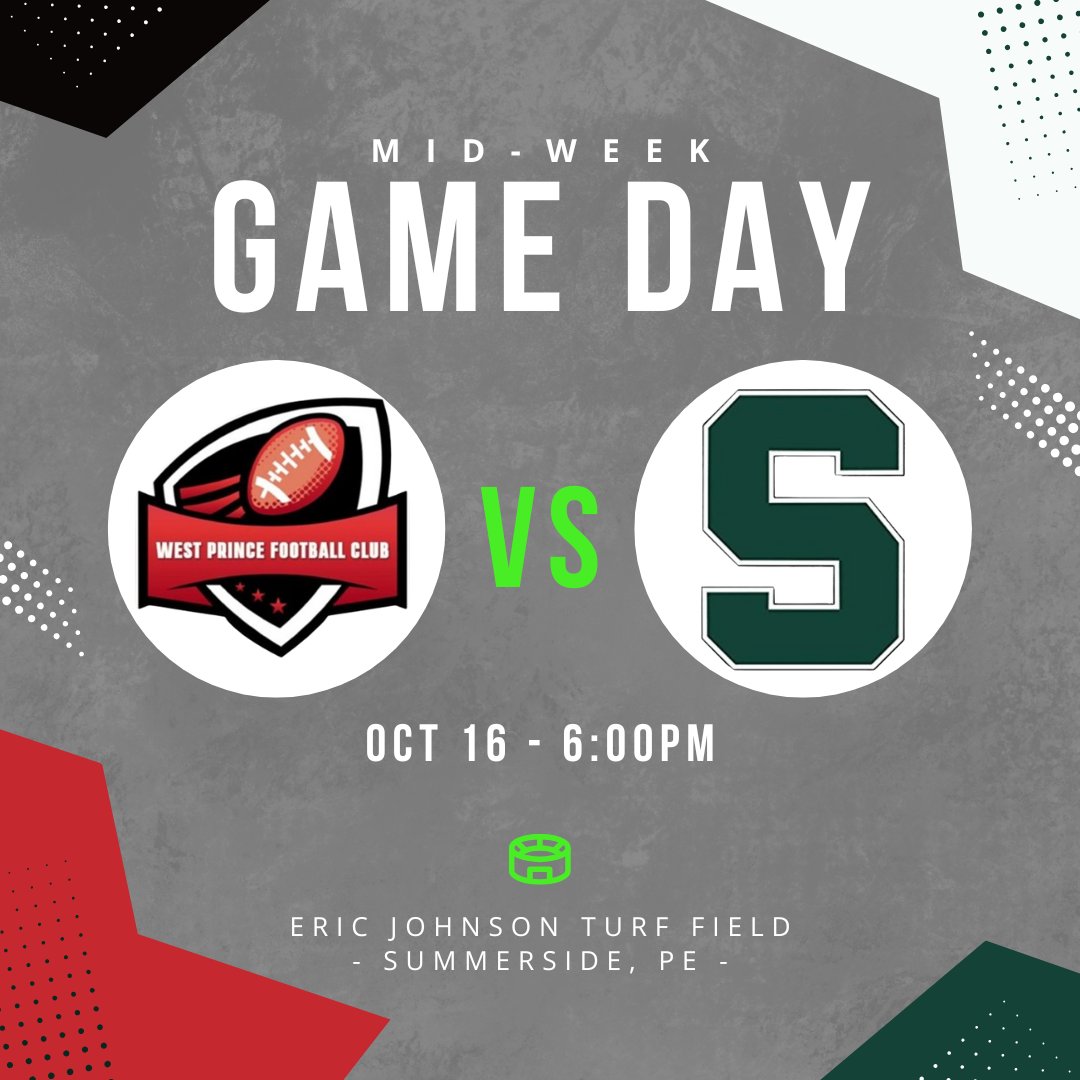 GAME DAY!

West Prince takes on the Spartans tonight at the Turf Field in Summerside.
Kickoff is scheduled for 6:00pm.