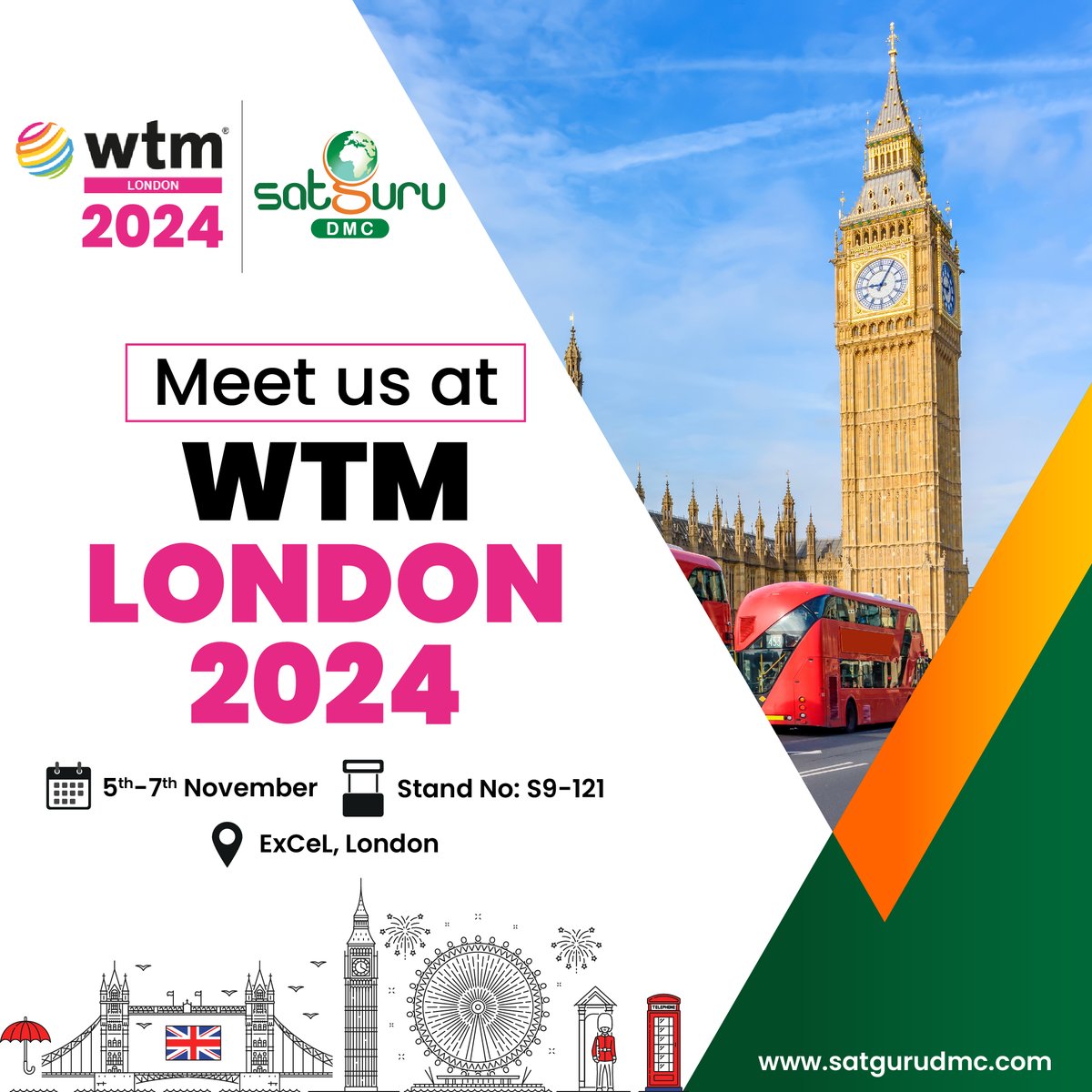 DmcSatguru's tweet photo. The countdown begins! ⏳Meet SatguruDMC at hashtag#WTMLondon 2024 from 5th-7th November at Stand S9-121. 
.
.
.
.
#WTM2024 #SatguruDMC #B2BTravel #TravelBusiness #GlobalConnections #travel #tourism #trave #package #trip #travelling #satgurudmc https://t.co/ITjnXTnY50