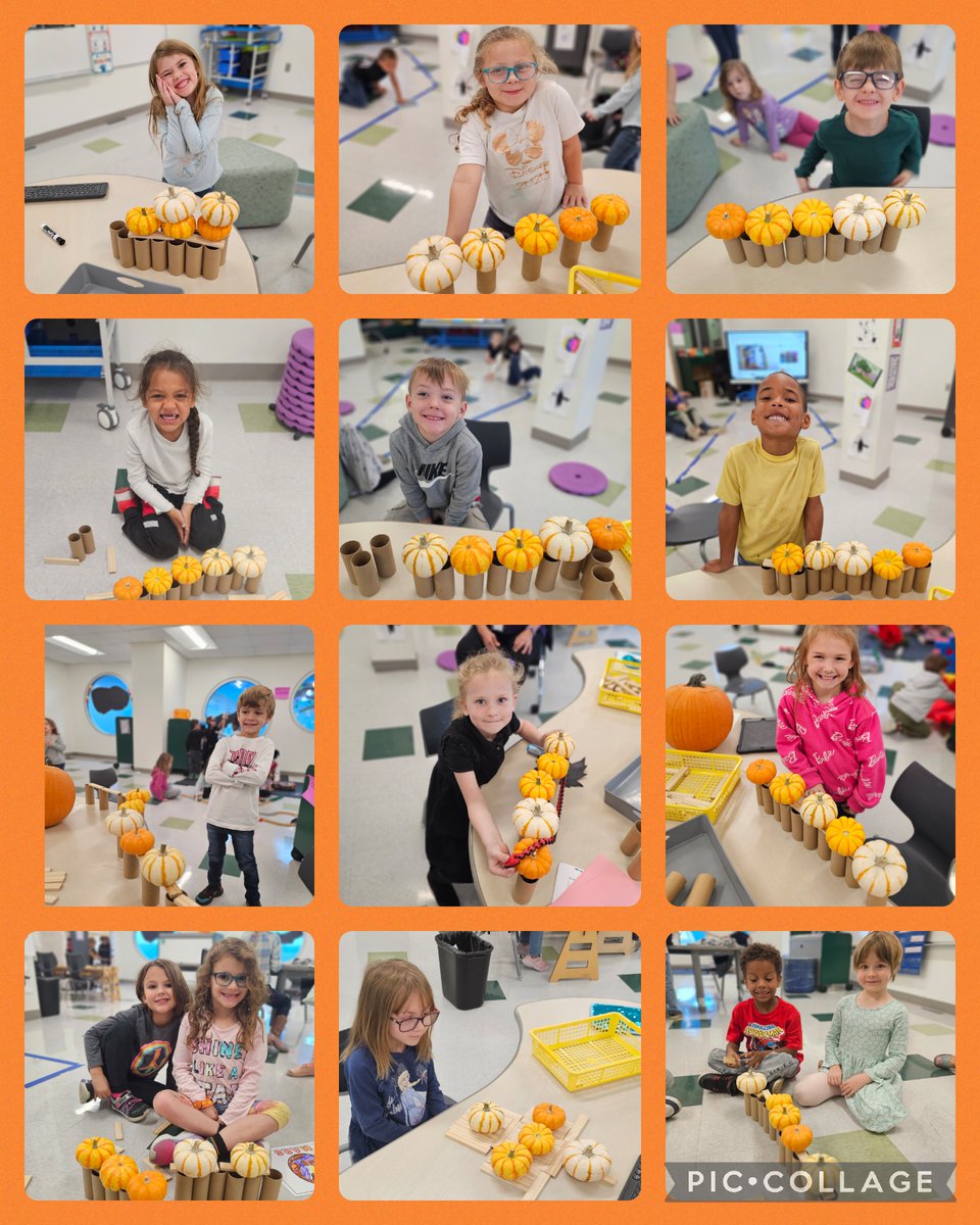 After listening to the song and story of "The Five Little Pumpkins Sitting on a Gate", Mrs. Brice's steam classes took turns building a gate for the 5 pumpkins. 🎃 💙 🎃 💙 🎃 #ProudToBeAPioneer