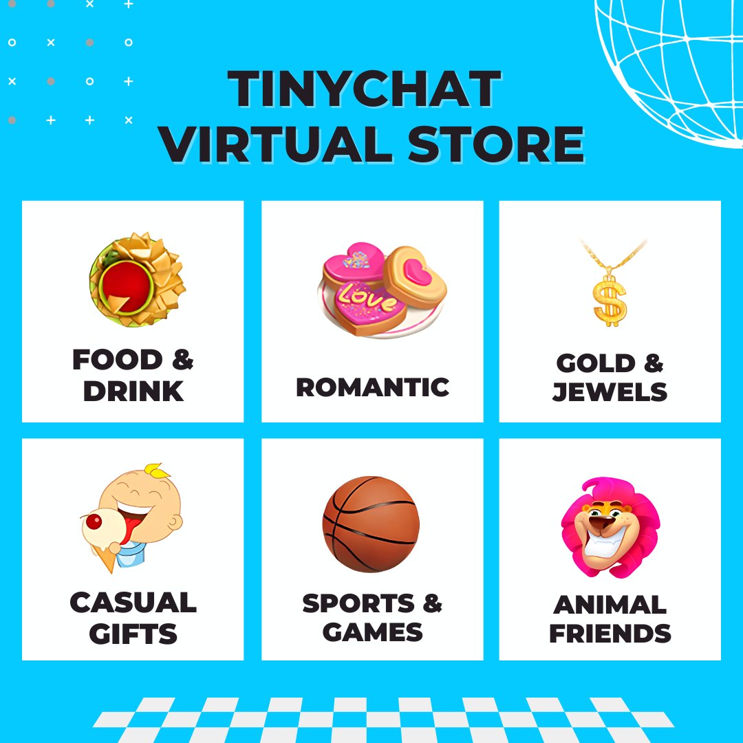 tinychat's tweet image. Venture into our virtual store and immerse yourself in the array of stickers waiting for you! Your adventure begins here. 🏷️ #tinychat #tinychatStore #VirtualGifts