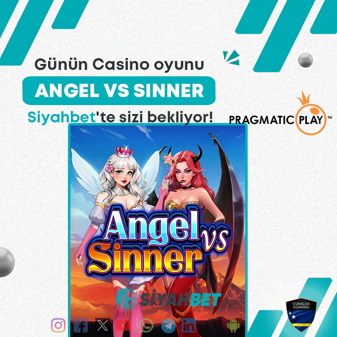 😇 Pragmatic Play'in merakla beklenen yeni oyunu Angel vs Sinner şimdi Siyahbet’te sizlerle! 😈

🔥 Angel vs Sinner ile kazançlarla dolu bu destansı savaşa siz de dahil olun! 

🚀Hemen Siyahbet’e katıl, bu eşsiz deneyimi kaçırma!

↪️ Hemen oyna: bit.ly/siyahbet_giris