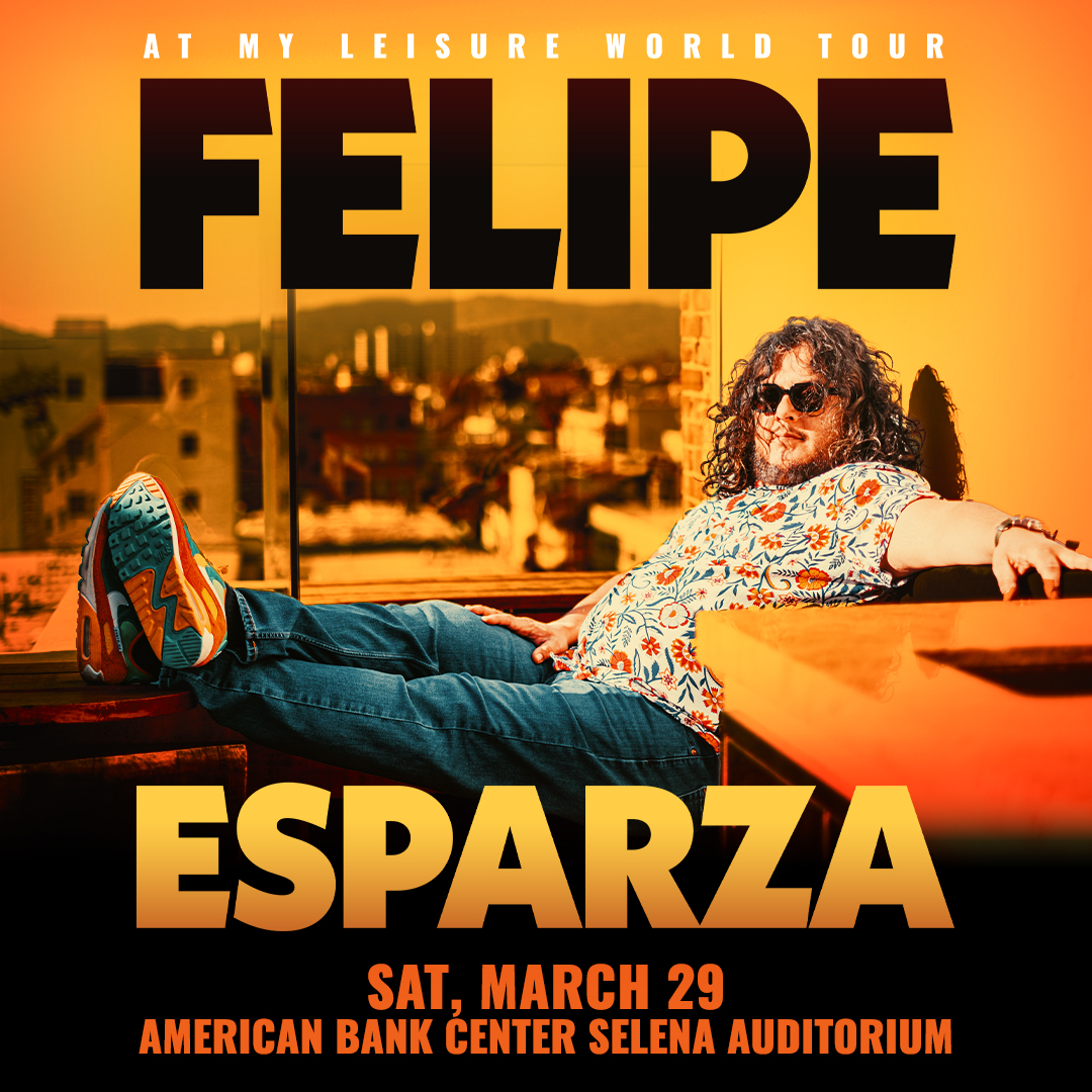 🚨 JUST ANNOUNCED! Felipe Esparza is coming to American Bank Center Selena Auditorium for his new "At My Leisure World Tour" on Saturday, March 29th.

🎟 Tickets go on sale this Friday, October 18th at 10AM