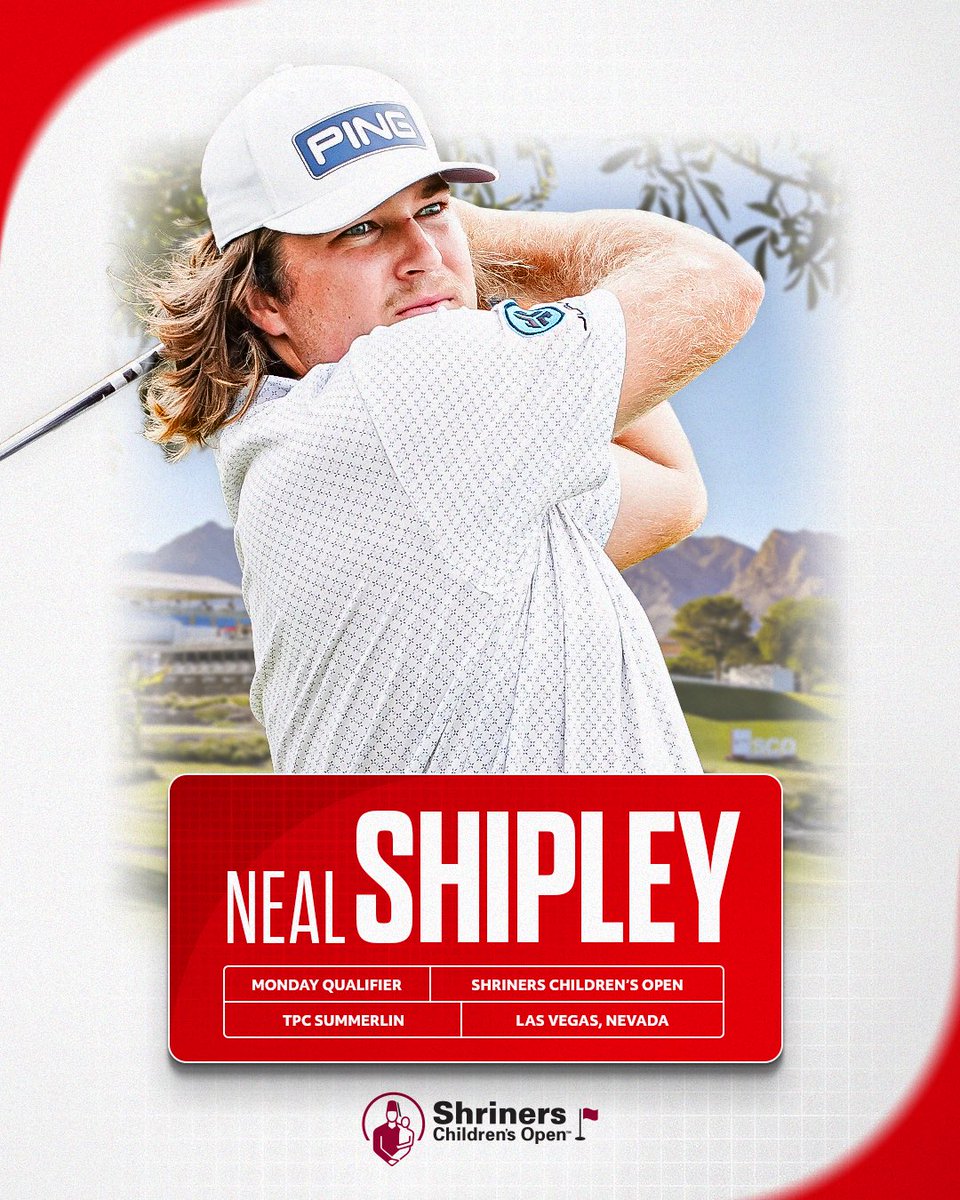 The 🚢 sets sail at Shriners. 

Neal Shipley gets the final spot in the Monday Q and will be in the field this week at the @ShrinersOpen 👌