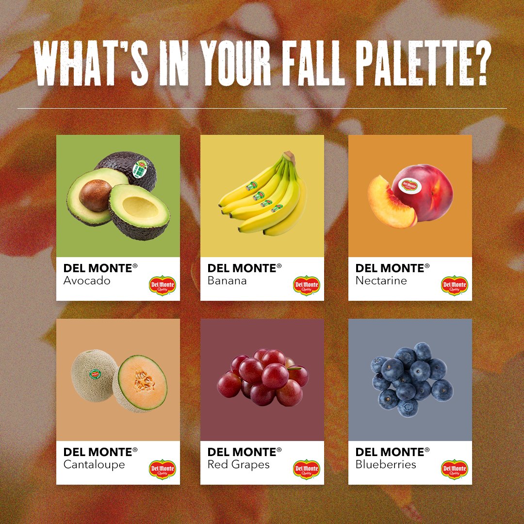 DelMonteFresh's tweet image. It's giving ✨autumnal tones✨ Some of your favorite fall colors are some of nature's tastiest snacks! What's in your fall palette?

#DelMonteFreshProduce #FallTones #FallVibes #Fruit #Snacks