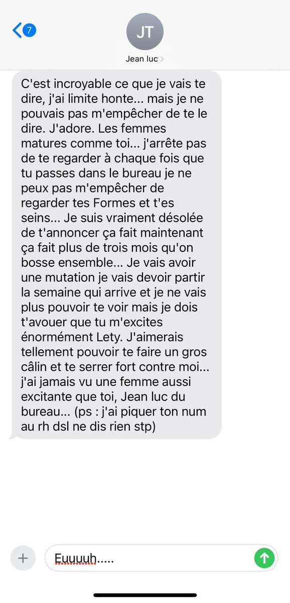 J’ai reçu ce message…
Je lui réponds quoi sérieux ? 😰