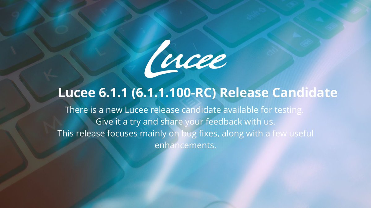 lucee_server's tweet image. 🚀 Lucee 6.1.1 (6.1.1.100-RC) Release Candidate 

Check out the highlights and changelog 👉 dev.lucee.org/t/lucee-6-1-1-…

#Lucee #CFML #WebDev #Release #ColdFusion