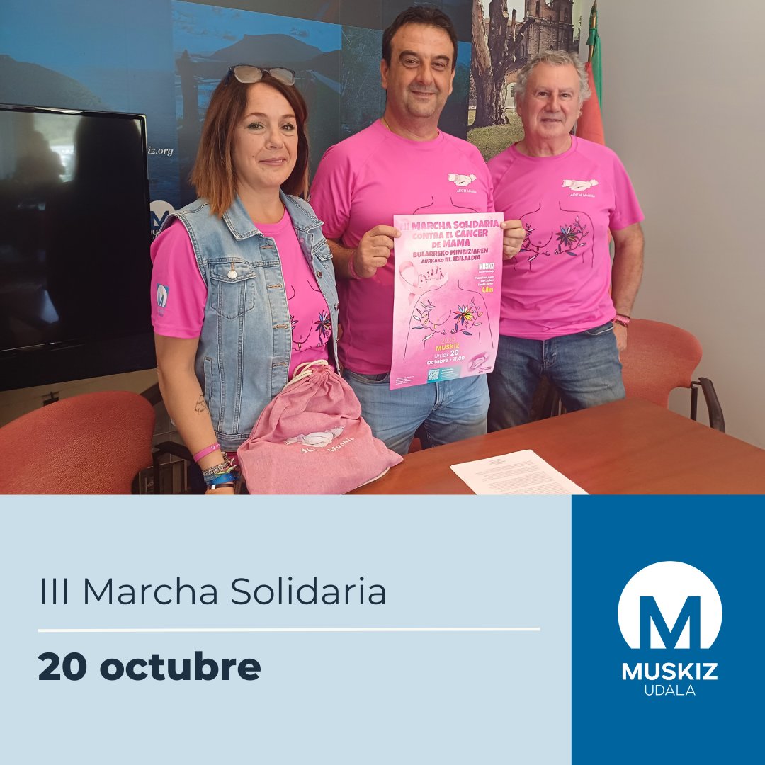 📌 1.500 personas teñirán Muskiz de rosa con la III Marcha Solidaria Contra El Cáncer de Mama
👇👇
cutt.ly/jeSrz6yH
➖➖

📌 1.500 lagunek Muskiz arrosaz tindatuko dute Bularreko Minbiziaren aurkako III. Martxa Solidarioarekin
👇👇
cutt.ly/8eSrzZtH

#Muskiz