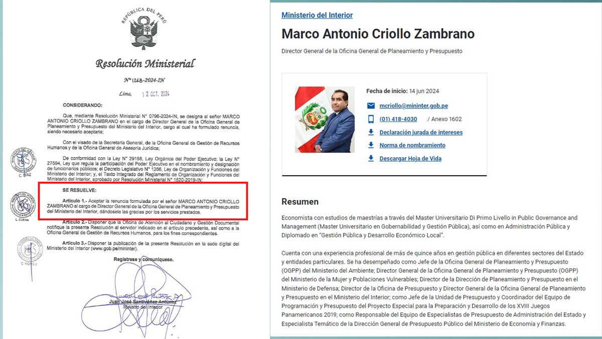 ideeleradio's tweet photo. 🔴 [EXCLUSIVO] #GlatzerTuesta: ¿Qué cosa es lo que ha sucedido? Se ha producido una cadena de renuncias de altos funcionarios del #Mininter, dicho sea de paso, funcionarios que nombró el propio señor #JuanJoséSantiváñez. Acaban de renunciar cuatro funcionarios del #Mininter https://t.co/Hq7EHbViqa
