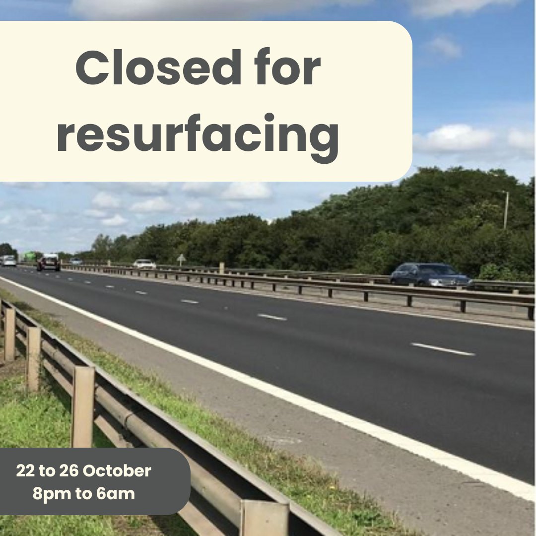 REMINDER A329(M) closure starts tomorrow⛔️

The road will be closed in both directions between Winnersh and Coppid Beech roundabout for resurfacing works from 22 Oct to 26 Oct, 8pm to 6am ⏰

Diversion route via Wokingham town centre and Reading Road to the Showcase roundabout 🔃
