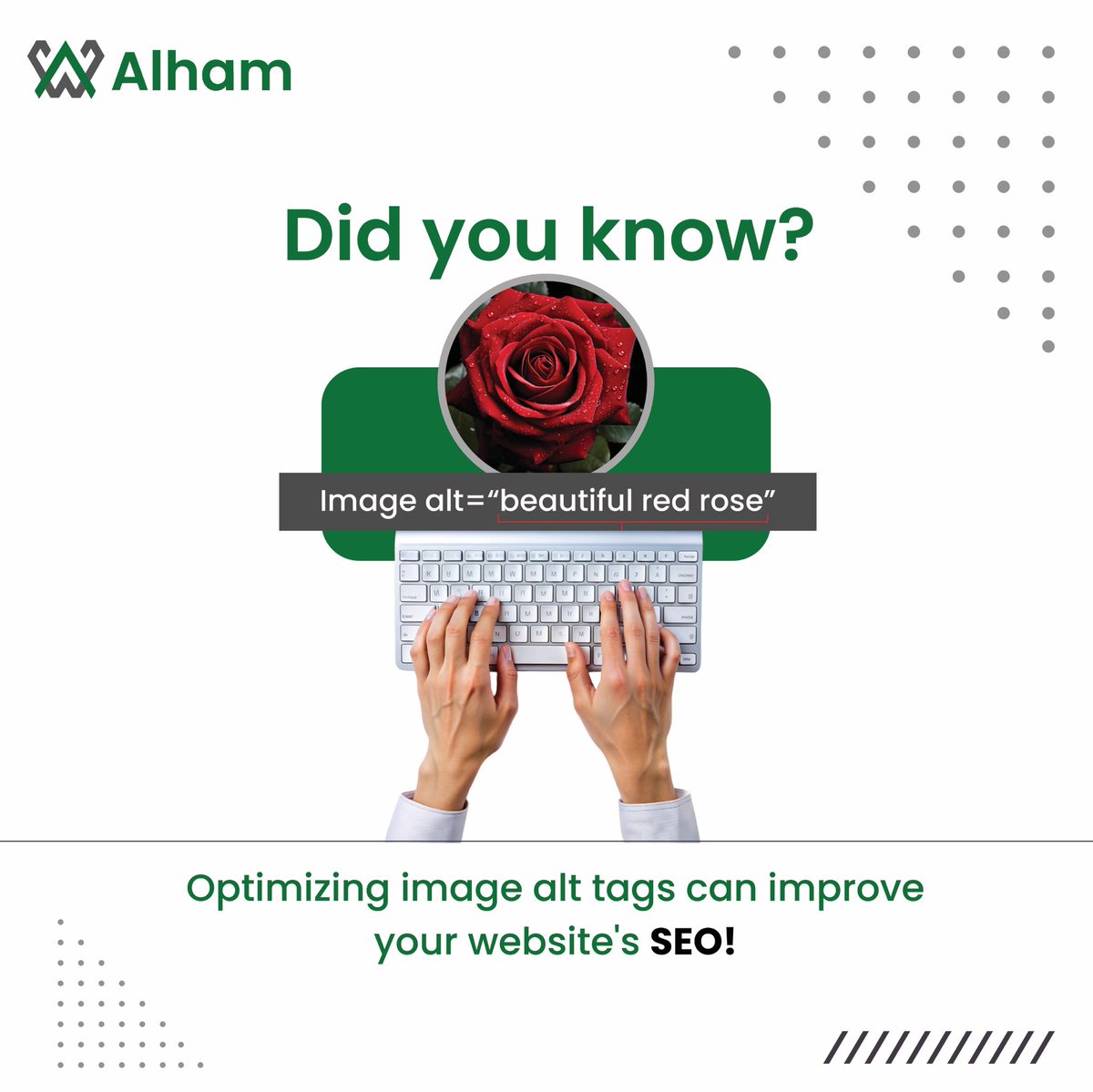 AlhamWebtech's tweet image. SEO Tip Tuesday
SEO tips to improve your website's ranking.
Did you know? Optimizing image alt tags can improve your website's SEO!
Tip: Use descriptive alt tags that include target keywords.
#SEOTipTuesday #AlhamWebtech #SearchEngineOptimization
#Vancouver 
#victoriabc