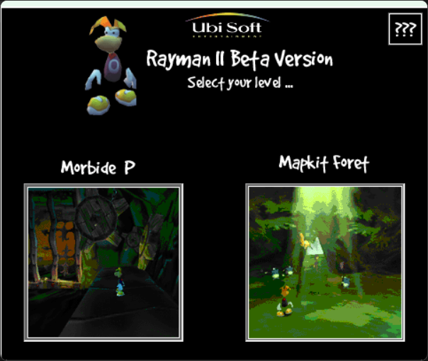 RayCarrot's tweet photo. Rayman 2 beta version leaked 👀 https://t.co/4WtL03C2AV