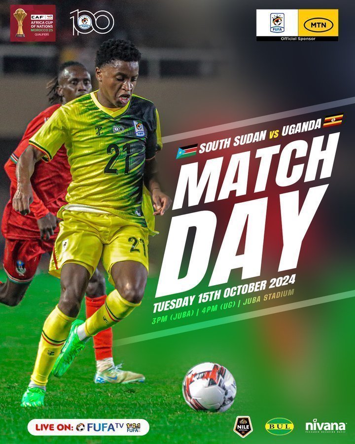 NPCPatriots's tweet photo. It's game day!
@UgandaCranes face South Sudan in Juba today.  Let's rally behind our boys once more.
#SSDUGA l #AFCONQ2025 https://t.co/H9Gv3bVVic