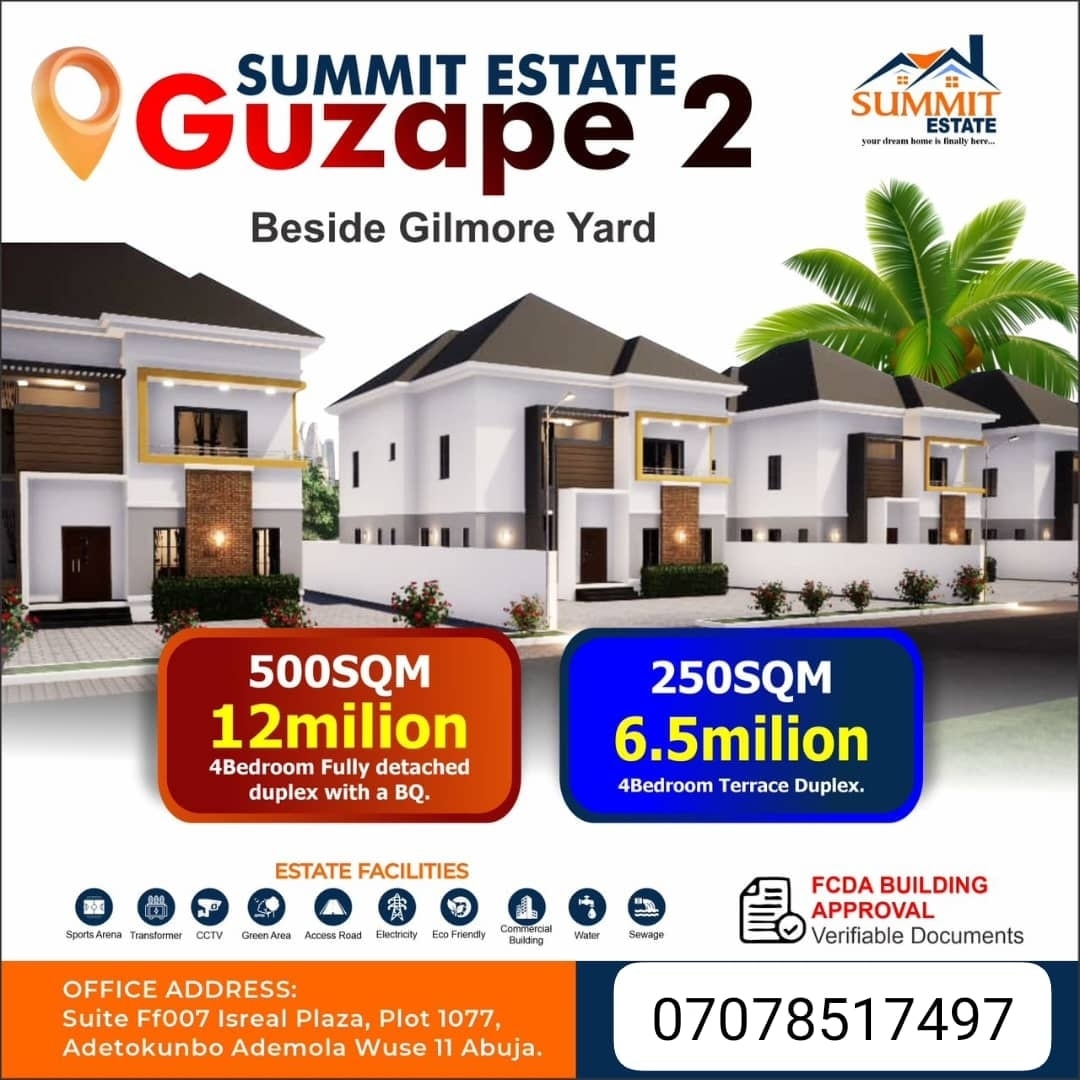 Discover luxury living at Summit Estate Guzape 2 – where elegance meets convenience.

Libya | National Grid | Pidom | Africa | T-Pain | Lybia | Benghazi | Up nepa | Gtbank | AFCON | The NFF | PH To Uyo | Reece James | #Protest | Skippo | Nigeria | Money | Real estate | Lifestyle