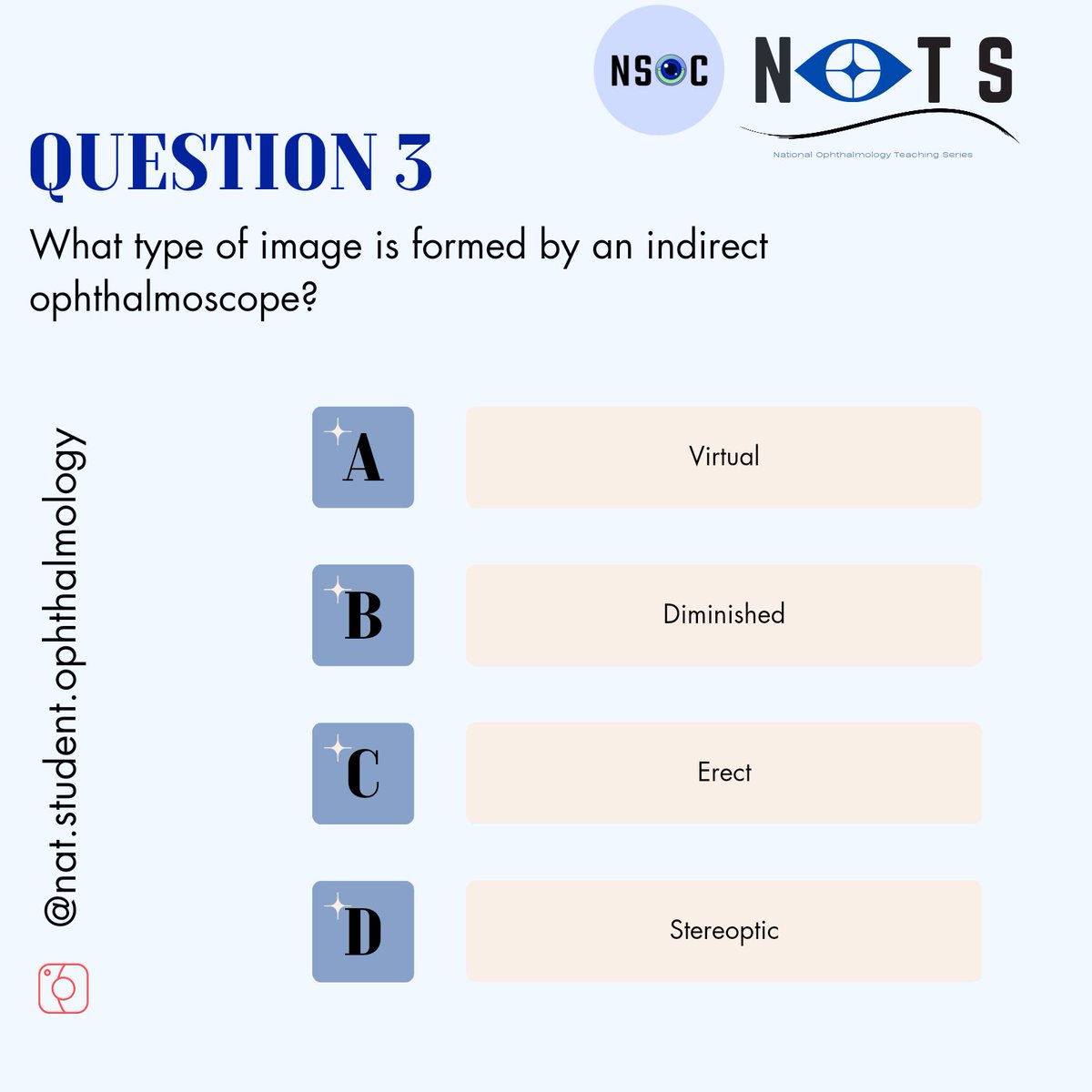 NatOphthalTeach's tweet photo. Hi guys! 
We are back with our third question 👁

Pop down your answers below😉
We’ll post the answer in 24 hours.

Keep a look out for our weekly questions 👀 https://t.co/4lXXszmg27