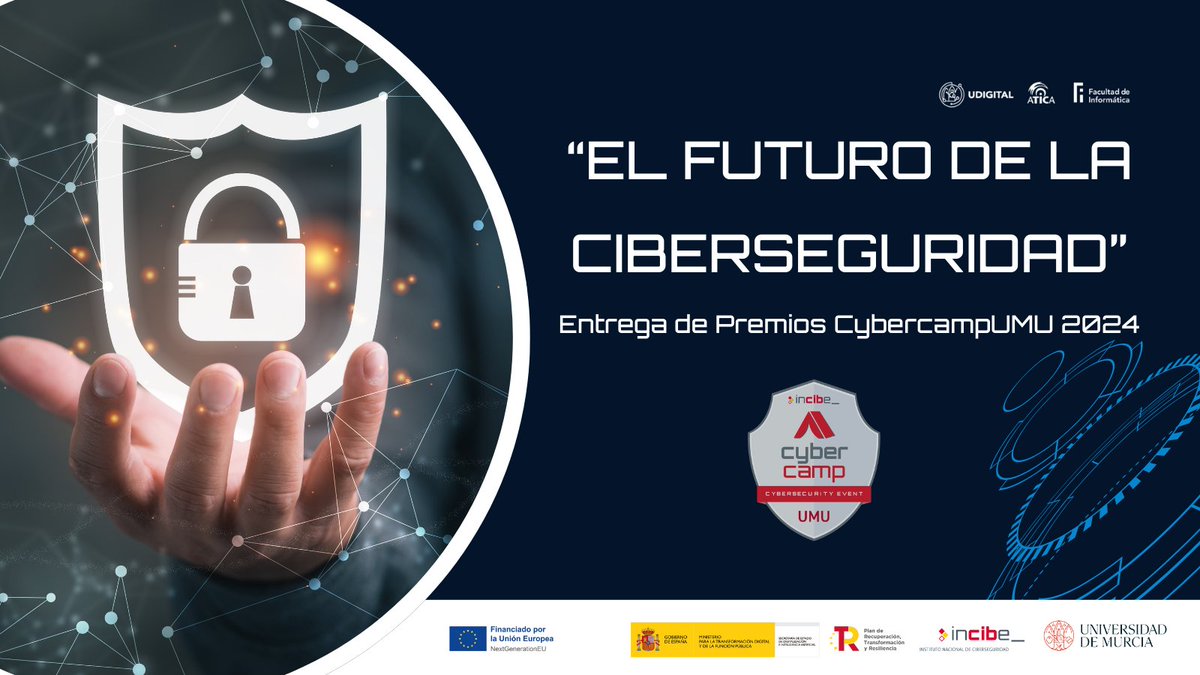 digitalUMU's tweet photo. 📢 No te pierdas la Entrega de #Premios #CybercampUMU: El Futuro de la #Ciberseguridad
🚀Expertos, premios y tendencias sobre el futuro de la ciberseguridad

🗓️29 de octubre
🕘09:00h
📍Facultad de Informática - @informaticaumu 

¡Inscríbete aquí! 👉 https://t.co/5Scklppiwd https://t.co/cQtcQl8dqo