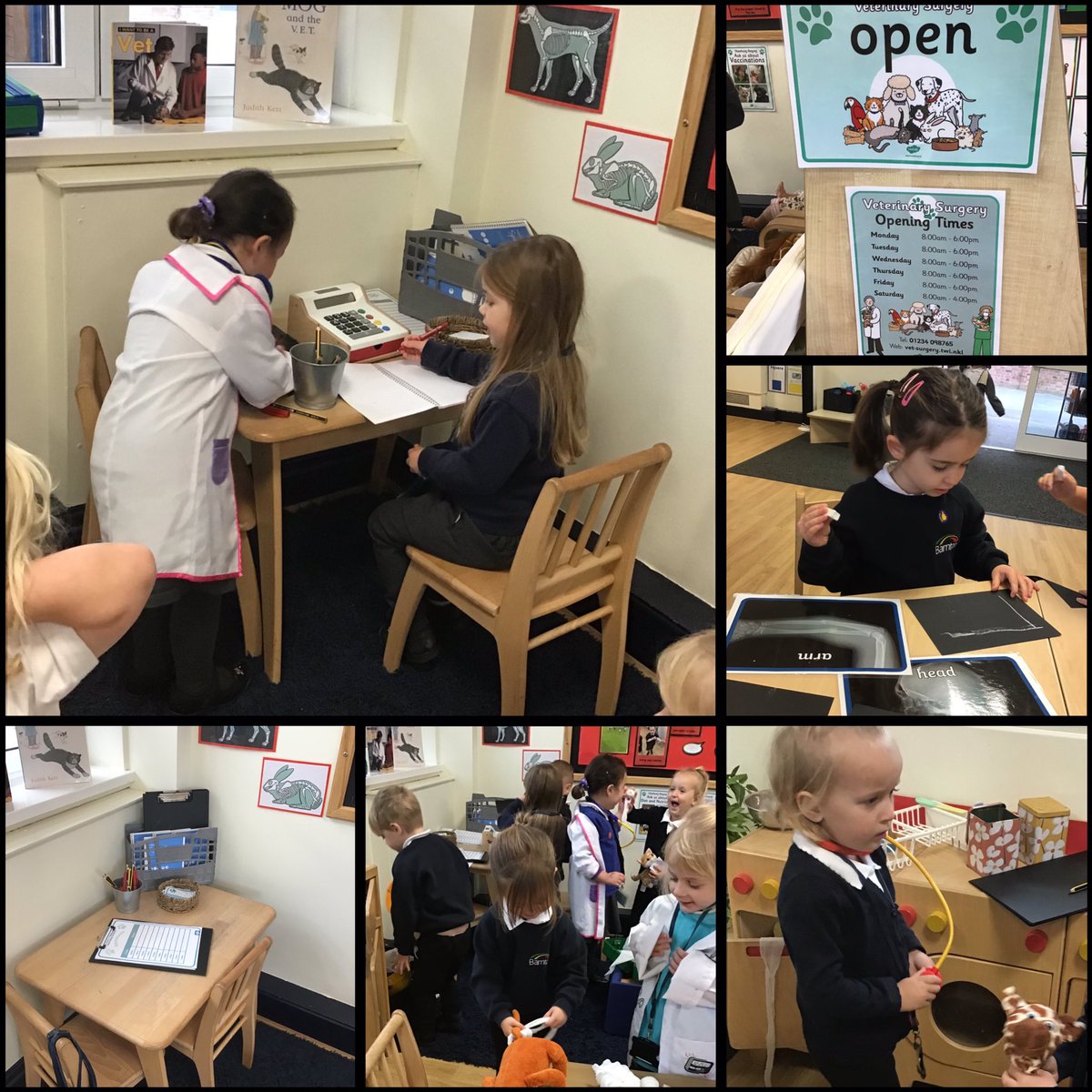 A wonderful surprise this morning when nursery was transformed into a vets surgery, we’ve been making appointments, bandaging and even taking X-rays. <a href="/HavesMrs/">Mrs Haves</a> <a href="/BarntonMissR/">Miss Rutter</a>