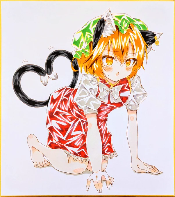 かまって欲しそうな橙ちゃんの色紙!!