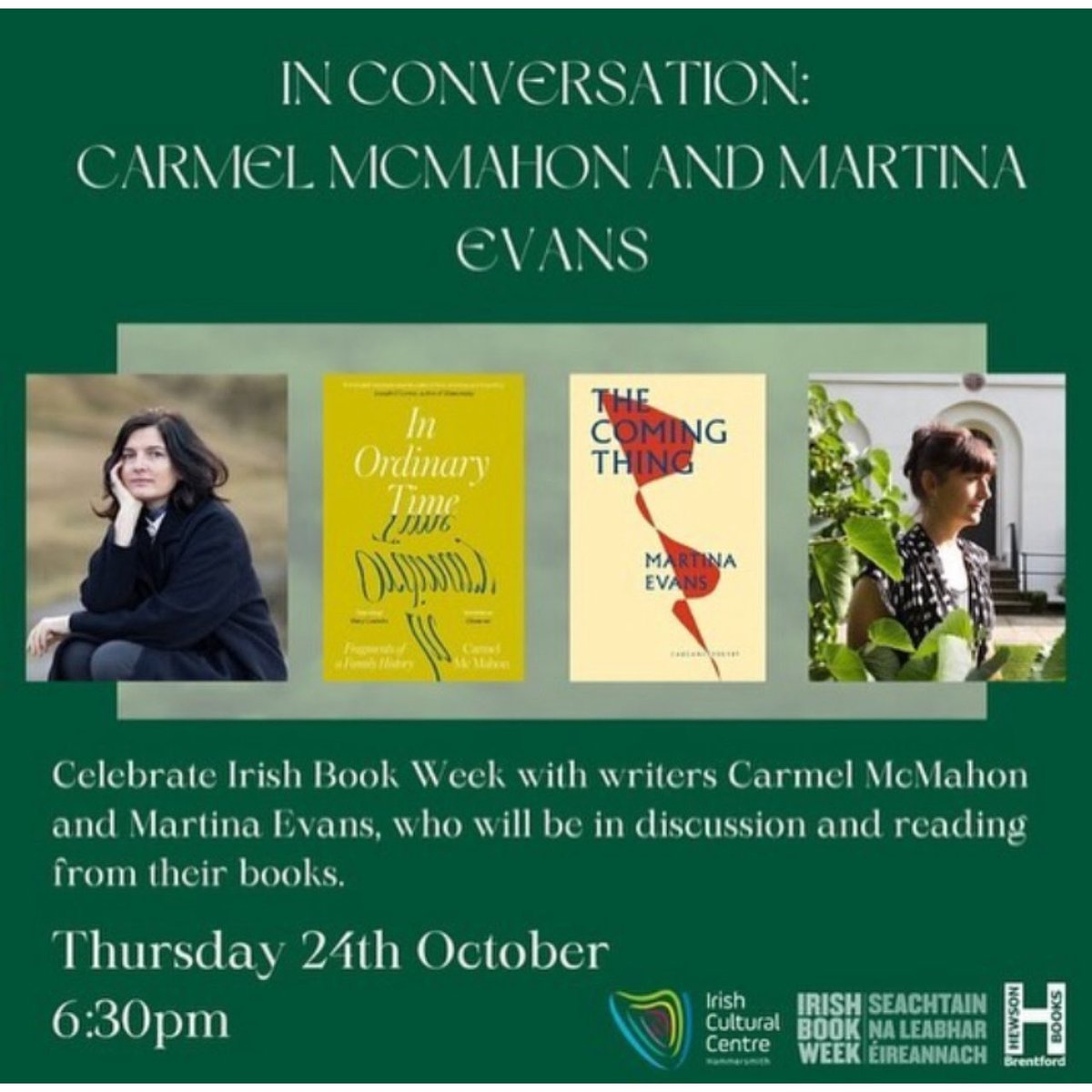 Carmel Maria Mc MahonBlueSky (@carmel_mc_mahon) on Twitter photo London, Iāll be chatting with the brilliant Martina Evans at <a href="/HewsonBooks/">Hewson Books Brentford</a> for Irish Book Week with the Irish Cultural Center. Come join us.
RSVP hewsonbooks.co.uk London, Iāll be chatting with the brilliant Martina Evans at <a href="/HewsonBooks/">Hewson Books Brentford</a> for Irish Book Week with the Irish Cultural Center. Come join us.
RSVP hewsonbooks.co.uk