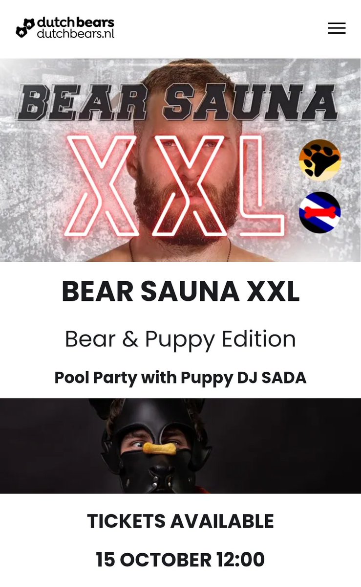 For the dutchies. 2 november zal ik draaien bij de pool party voor bear sauna XXL bij steamworks. Na 12:00 op dutchbears.nl/bearsauna kunnen de eerste 100 een gratis ticket scoren. Daarna hoogt de prijs zich op maar nog steeds niet heel duur. Hopelijk zie ik je daar!