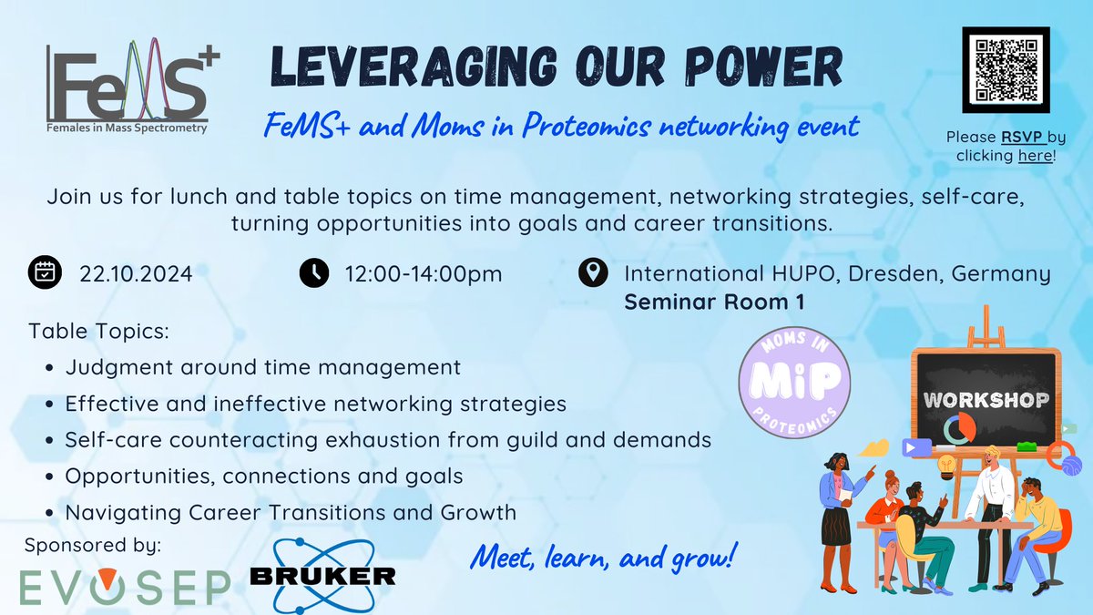 Females in Mass Spectrometry (FeMS) (@femalesinms) on Twitter photo We are excited to invite you to this networking event at <a href="/hupo_org/">Human Proteome</a> World Congress 2024!
đź“… 22nd of October, 12-14 PM
📍 Seminar Room 1, International HUPO, Dresden, Germany
Please, register here: docs.google.com/forms/d/e/1FAI…
Let's meet and discuss the following important topics! 👩‍🏫 We are excited to invite you to this networking event at <a href="/hupo_org/">Human Proteome</a> World Congress 2024!
đź“… 22nd of October, 12-14 PM
📍 Seminar Room 1, International HUPO, Dresden, Germany
Please, register here: docs.google.com/forms/d/e/1FAI…
Let's meet and discuss the following important topics! 👩‍🏫