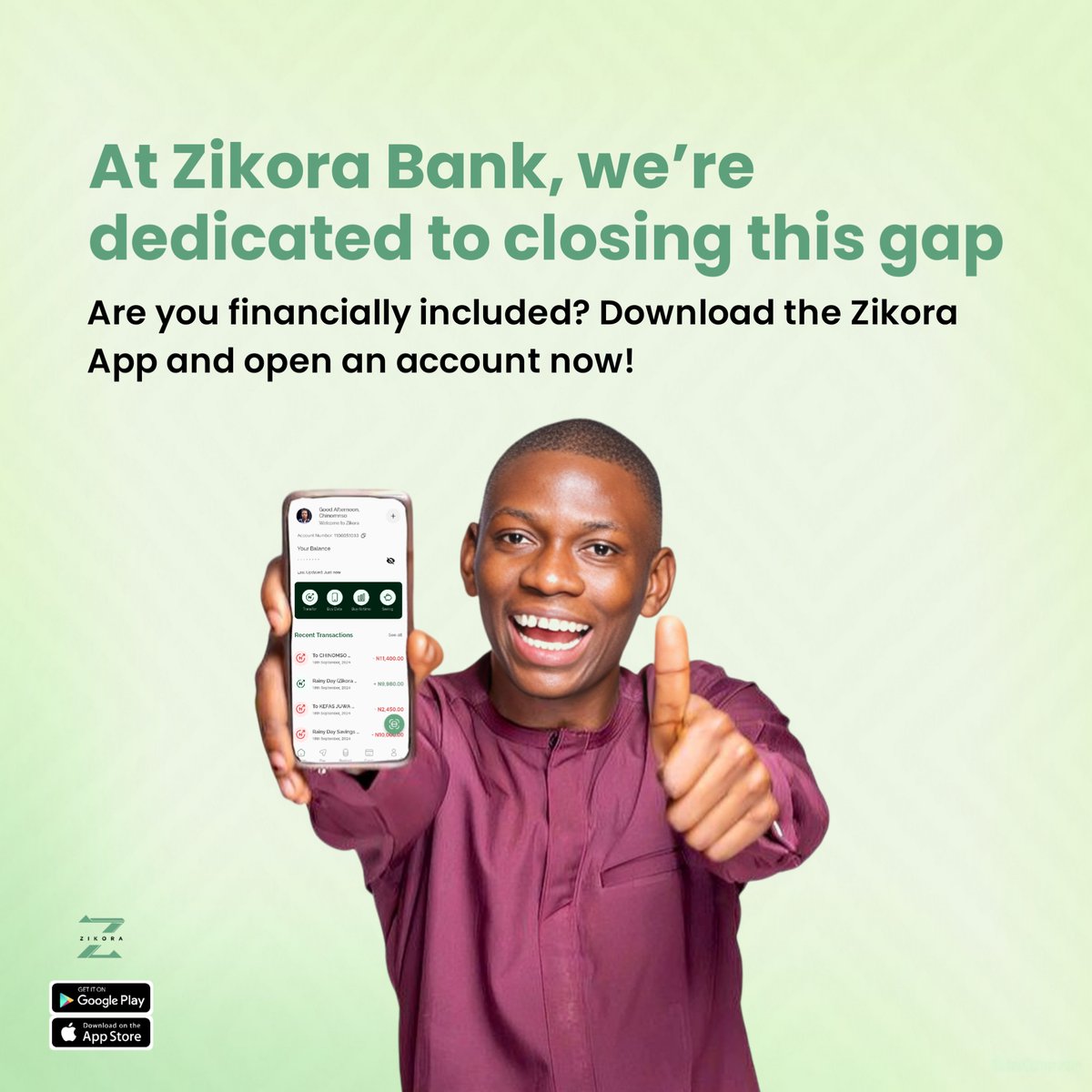 zikorabank's tweet image. Financial inclusion means opportunity for everyone! 🌍💰 we’re breaking barriers and bringing banking closer to YOU. . 🚀 #FinancialInclusionWeek #InclusiveFuture #ZikoraBank