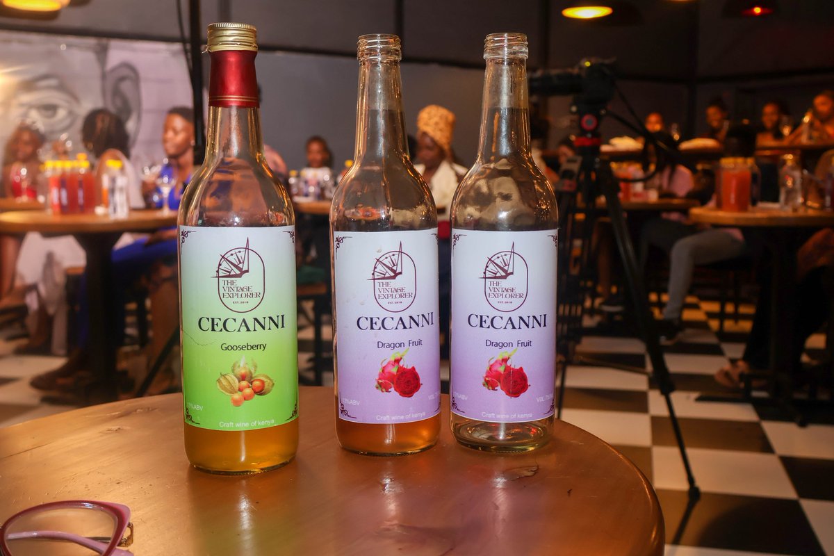 MageuziHub's tweet photo. It's only Tuesday but, take me back to the @vintrace_limited Cecanni Wine tasking that happened on Saturday.
It was such a lovely evening trying out these Kenyan Made fruit wines. 
Did you know you could make wine from hibiscus?
#MageuziHub https://t.co/ze9ZFdrNLL