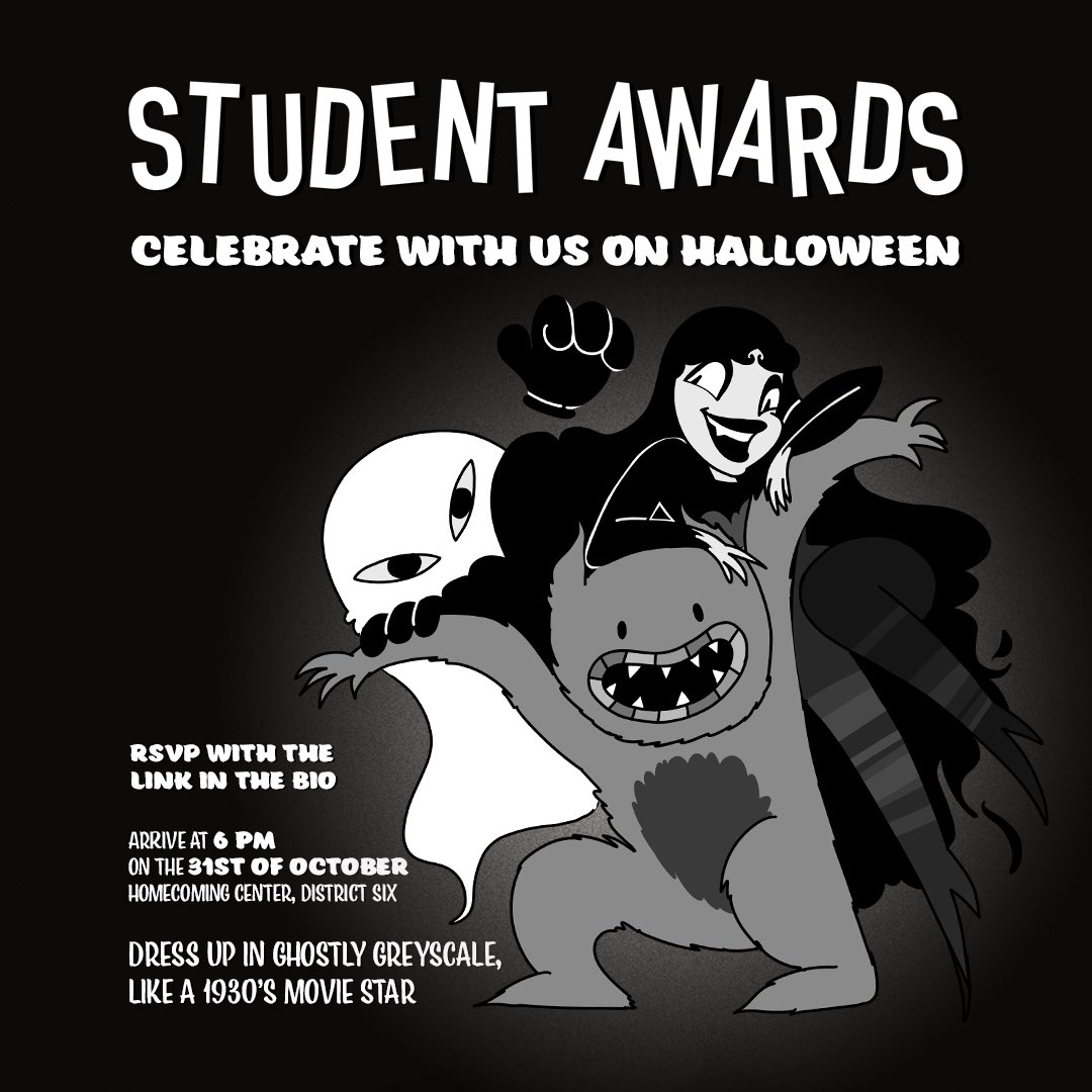 CTanimationfest's tweet photo. Join us for a fang-tastic night filled with chills, thrills, and plenty of treats! 👻 

We’re excited to present the Student Awards, celebrating the best talent from SA’s tertiary institutions

Exclusive screenings; live music by Dukes of Note;  prizes !

RSVP - link in bio 🔗 https://t.co/E84auu6DmT
