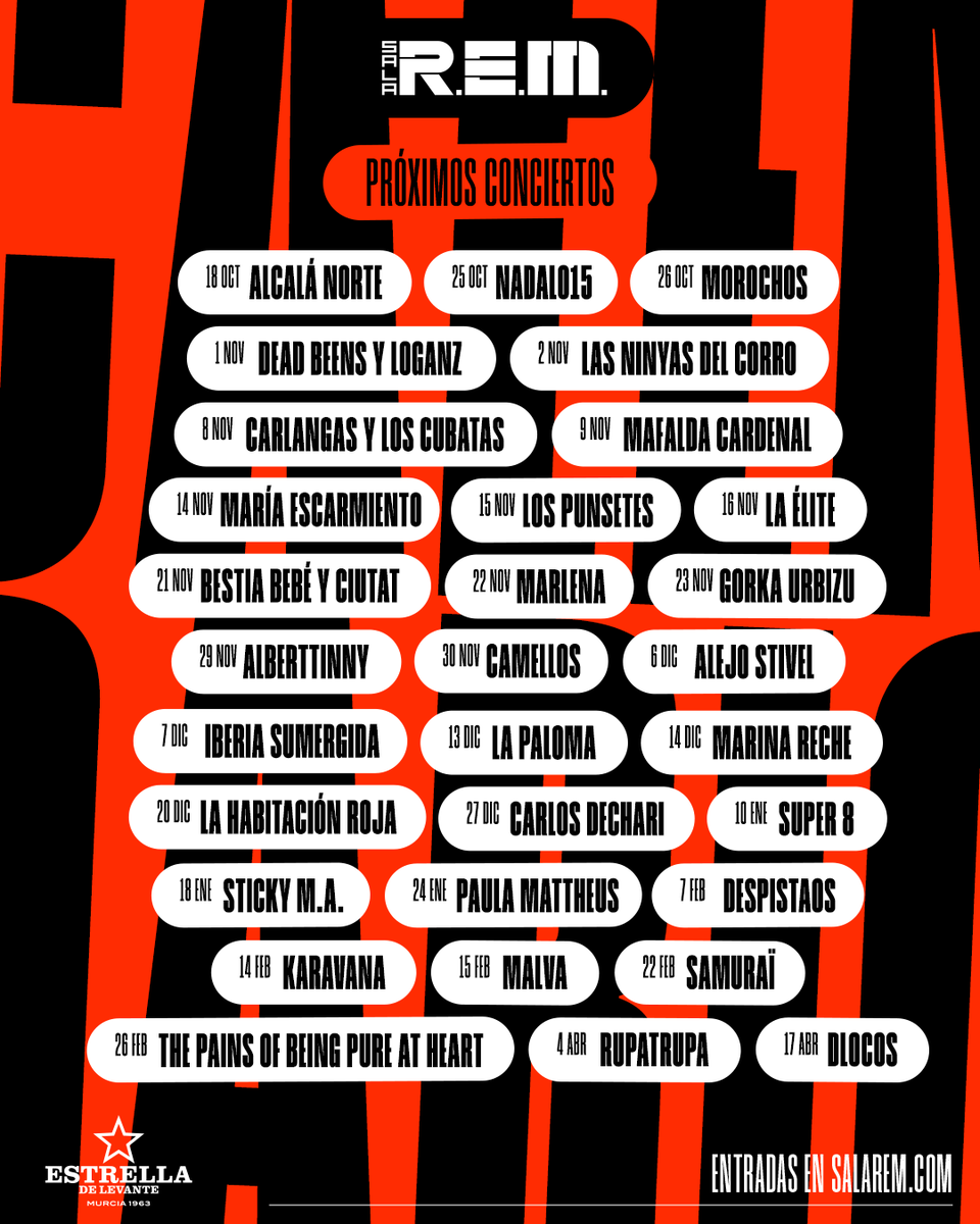 SalaRem's tweet image. 🌹 ¡PRÓXIMOS CONCIERTOS! 🌹

SORTEAMOS UNA ENTRADA DOBLE PARA TU CONCIERTO FAVORITO

➡️ Sigue a @SalaRem.
➡️ Comenta mencionando el concierto que más te guste.
➡️ Haz RT a este tuit.

¡Tenéis hasta el viernes para participar! ¡Mucha suerte!