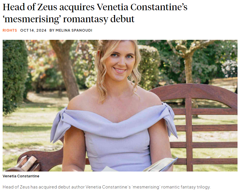 Huge congratulations to <a href="/venetiawrites/">Venetia Constantine</a>, one of our Premium Members and former Self-Edit Your Novel course students for her fantastic news! 🥳

<a href="/thebookseller/">The Bookseller</a> <a href="/DebiAlper/">Debi Alper</a>