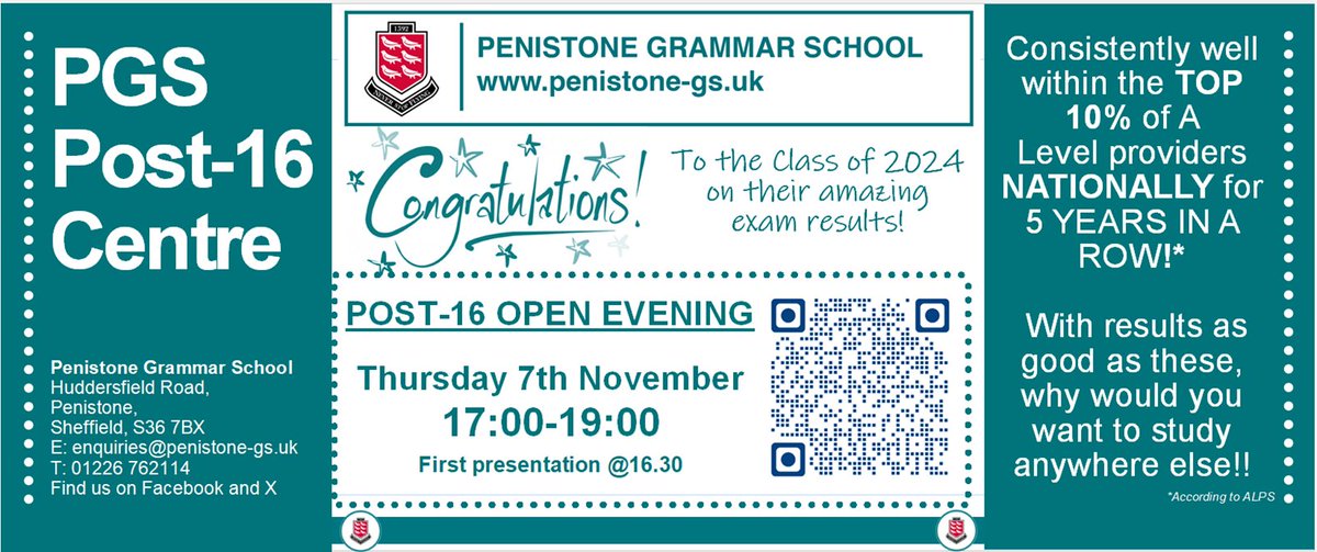 We would like to invite you all at our amazing Post 16 Open Evening on Thursday 7th November 4.30-7pm (departments open at 5pm).  Come and see what we can offer you! <a href="/PenistoneGS/">Penistone Grammar School</a> <a href="/horizon_cc/">Horizon CC Official</a> @StocksbridgeHS <a href="/holmfirthhigh/">Holmfirth High</a> <a href="/DeltaDarton/">Darton Academy</a>
#aimhigh #bedetermined