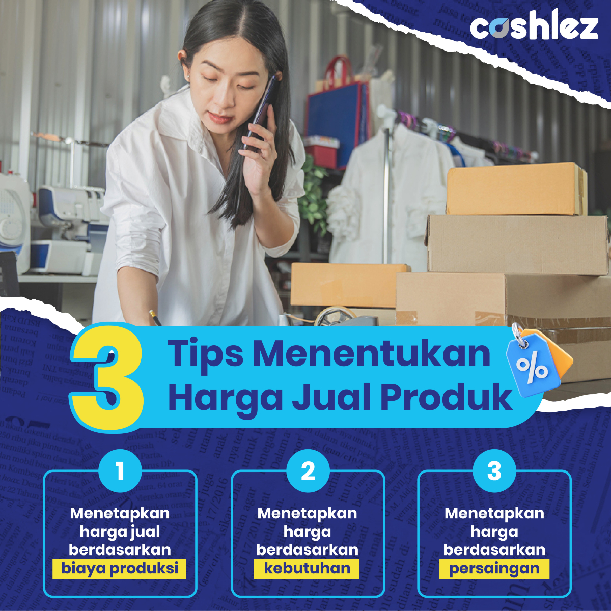 Mau jualan tapi bingung menentukan harga jual produk? Tenang, berikut 3 tips sederhana buat kamu!

#cashlez #cashlezin #cashleztips #bisnis #tipsbisnis #solusibisnis #tipsbisnispemula #tipsumkm #tipsbisnissukses #bisnismudah