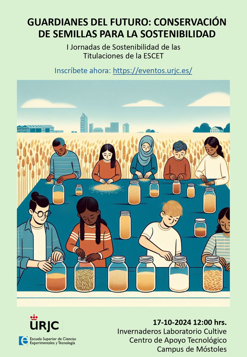 Este jueves en las instalaciones de #CULTIVE se imparte el interesantísimo taller "GUARDIANES DEL FUTURO: CONSERVACIÓN DE SEMILLAS PARA LA SOSTENIBILIDAD", para aprender sobre la utilidad y trabajo en los bancos de germoplasma . Más info e inscripciones: 
eventos.urjc.es/123194/detail/…