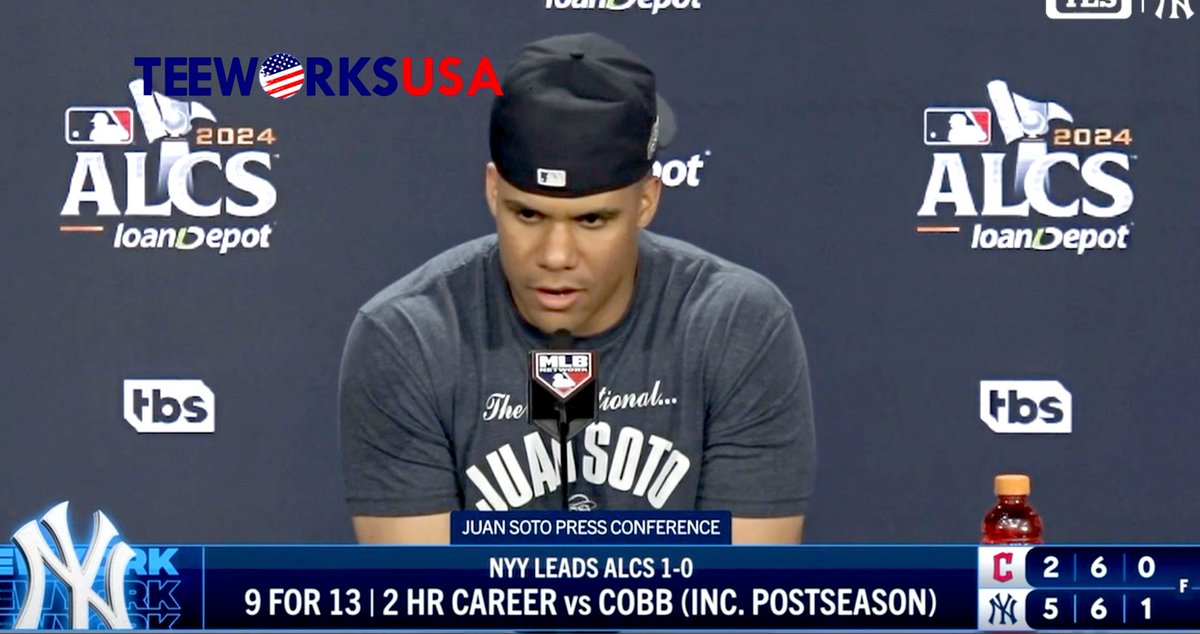 teeworksusa's tweet image. Express Style Design Juan Soto New York Yankees T-Shirts Turn Heads
🎨 Juan Soto’s Yankees debut deserves a shirt that turns heads! 
#JuanSoto #YankeesStyle #ExpressDesign #BaseballFashion #TurnHeads #ExclusiveShirts
🔗 teeworksusa.com/2024/10/15/exp…