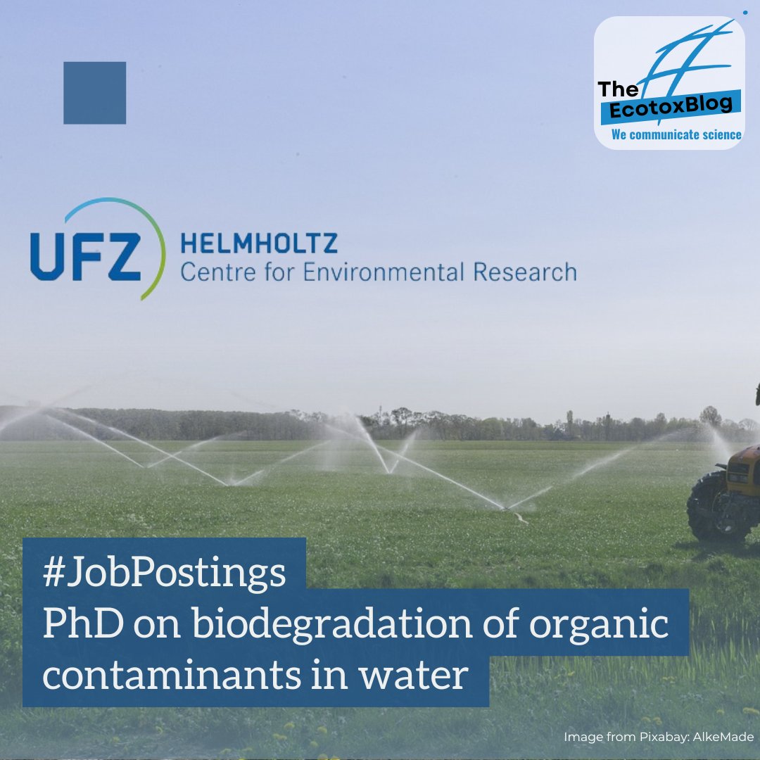 ecotoxblog's tweet photo. The UFZ in Leipzig has a PhD vacancy for a project on biodegradation of organic contaminants in water for a systematic study on the persistence of organic chemicals
More about it 👉 https://t.co/zTnd01Newg
#phdjobs #ufz #persistentchemicals https://t.co/BvDeFVo70n