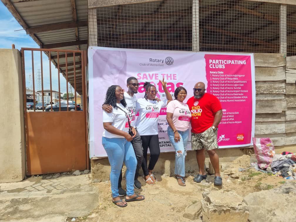 REnclave91746's tweet photo. Last weekend, the vibrant Rotary Club of Accra-Airport Enclave proudly joined hands with fellow clubs for the impactful Save the Ta-tas Breast Cancer Awareness and Screening Project. 

#MagicOfRotary #SaveTheTatas #RotaryForChange https://t.co/cYWEhEKgY8