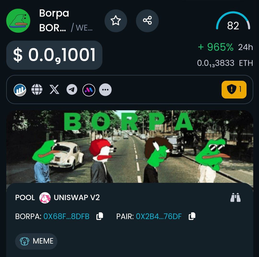 Borpaoneth's tweet photo. Dextools has been updated $BORPA 🐸

https://t.co/vGCm5I5CMP https://t.co/waKB9qILUe