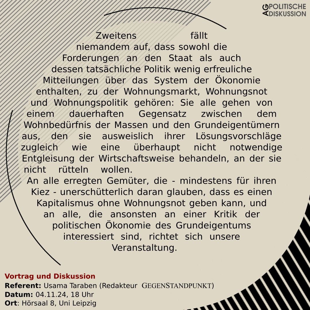 Vortrag &amp; Diskussion mit Usama Taraben, Montag 4.11.24, 18 Uhr, Hörsaal 8, Uni Leipzig